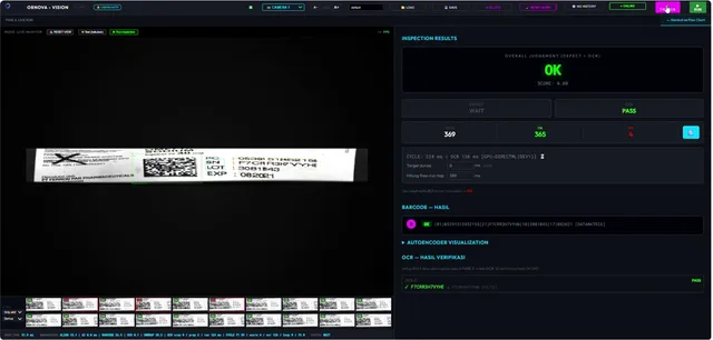 Hasil unwrap dan inspeksi ampul secara live